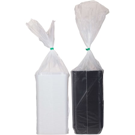 Cubeware Cubeware 12 oz. Rectangular Container Black Base With Clear Lid, PK150 CR-811B